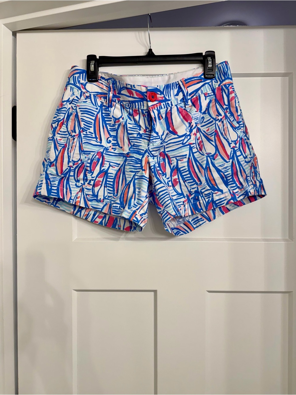Lilly Pulitzer Callahan Shorts Red Right Return Sailboat Print size 6